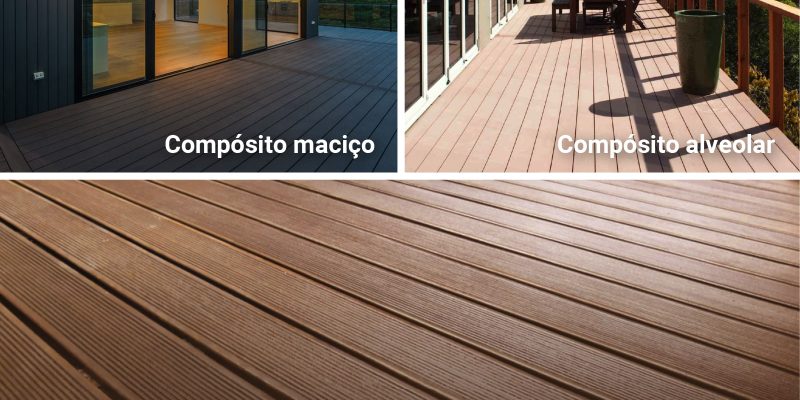Cabeçalho da Newsletter SITACO - Decks de Ipê e Deck compósito - na imagem podem-se observar vários tipos de decks aplicados em pisos exteriores.