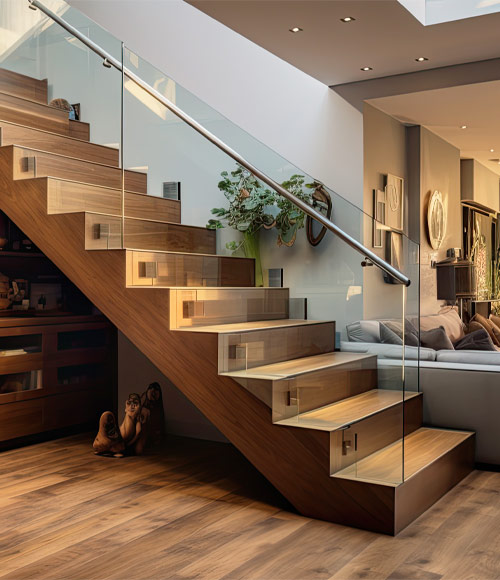 Escadas com piso vinílico